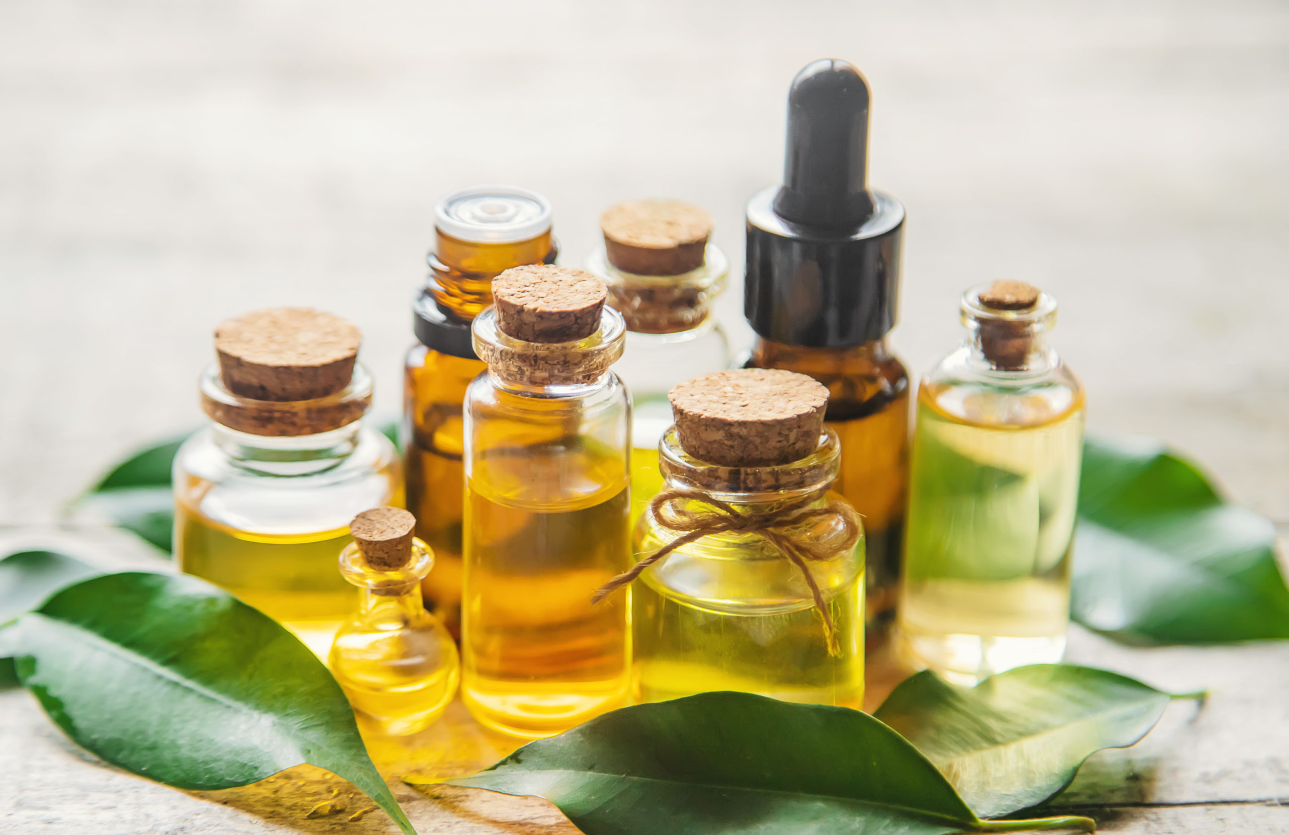 assortment of essential oils